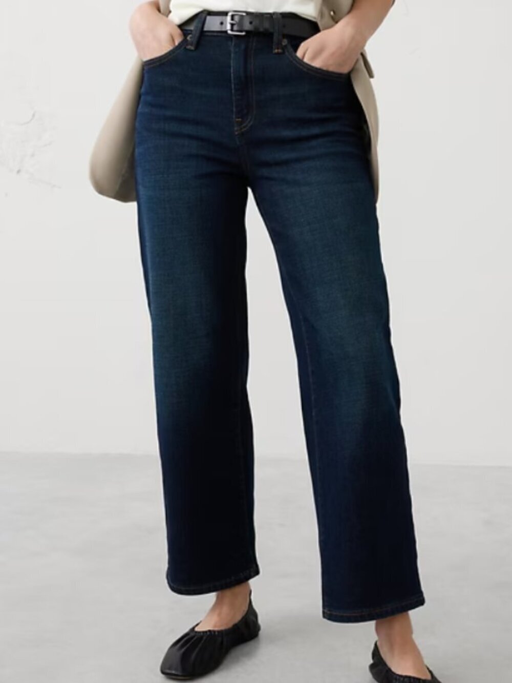 Banana Republic Premium Denim Dark Blue Straight Leg Jeans